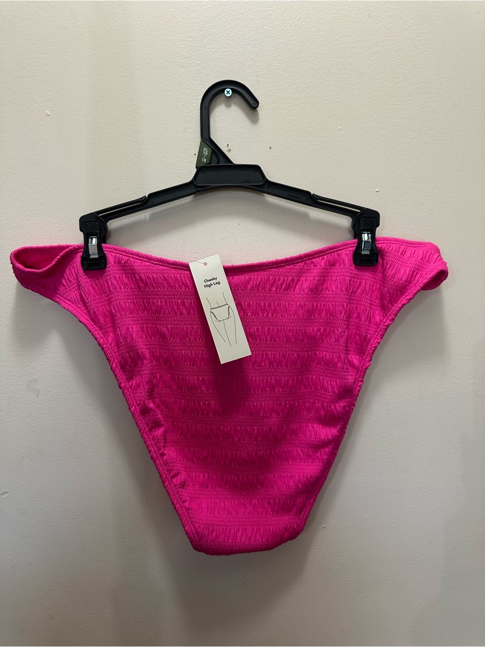 Bright Pink High Cut Bikini Bottom